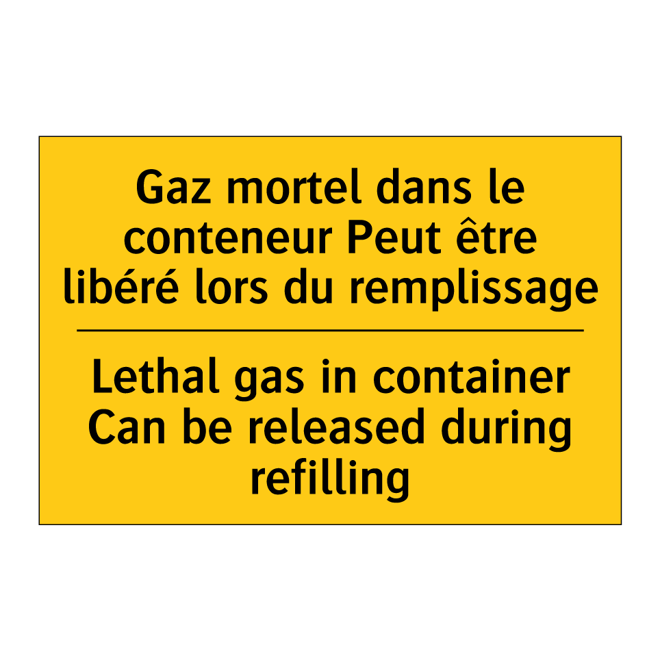 Gaz mortel dans le conteneur Peut /.../ - Lethal gas in container Can be /.../