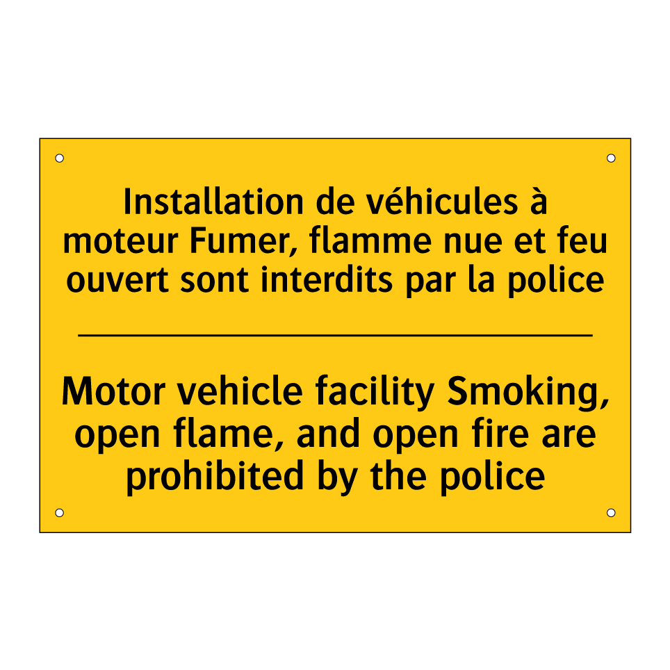Installation de véhicules à moteur /.../ - Motor vehicle facility Smoking, /.../
