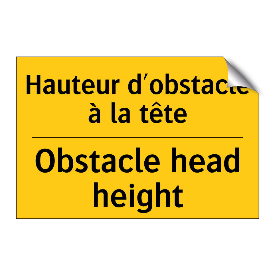 Hauteur d'obstacle à la tête - Obstacle head height