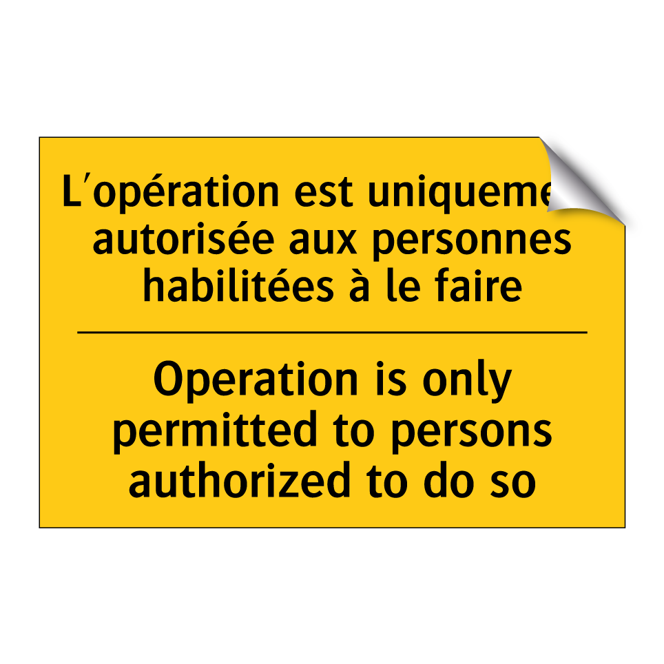 L'opération est uniquement autorisée /.../ - Operation is only permitted to /.../