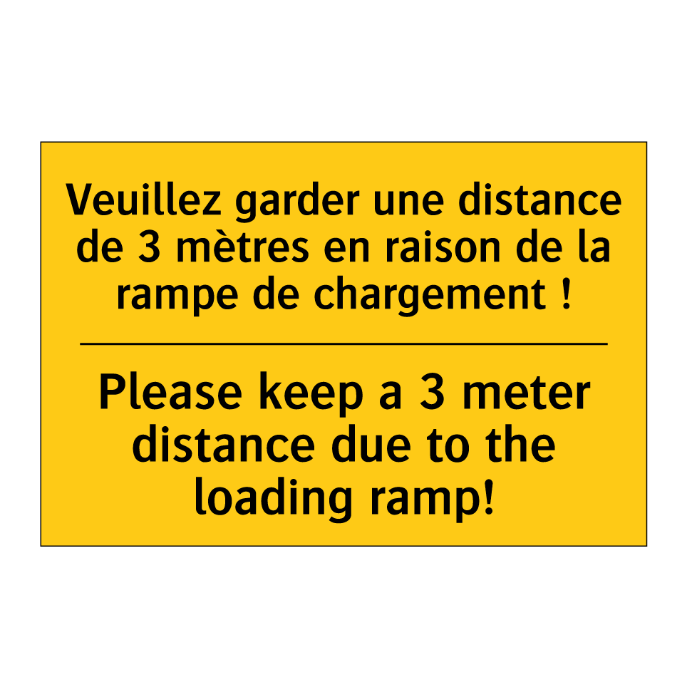 Veuillez garder une distance de /.../ - Please keep a 3 meter distance /.../