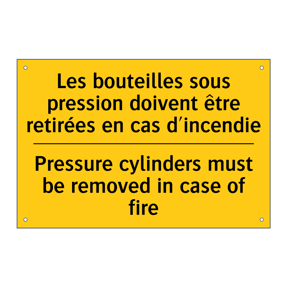 Les bouteilles sous pression doivent /.../ - Pressure cylinders must be removed /.../