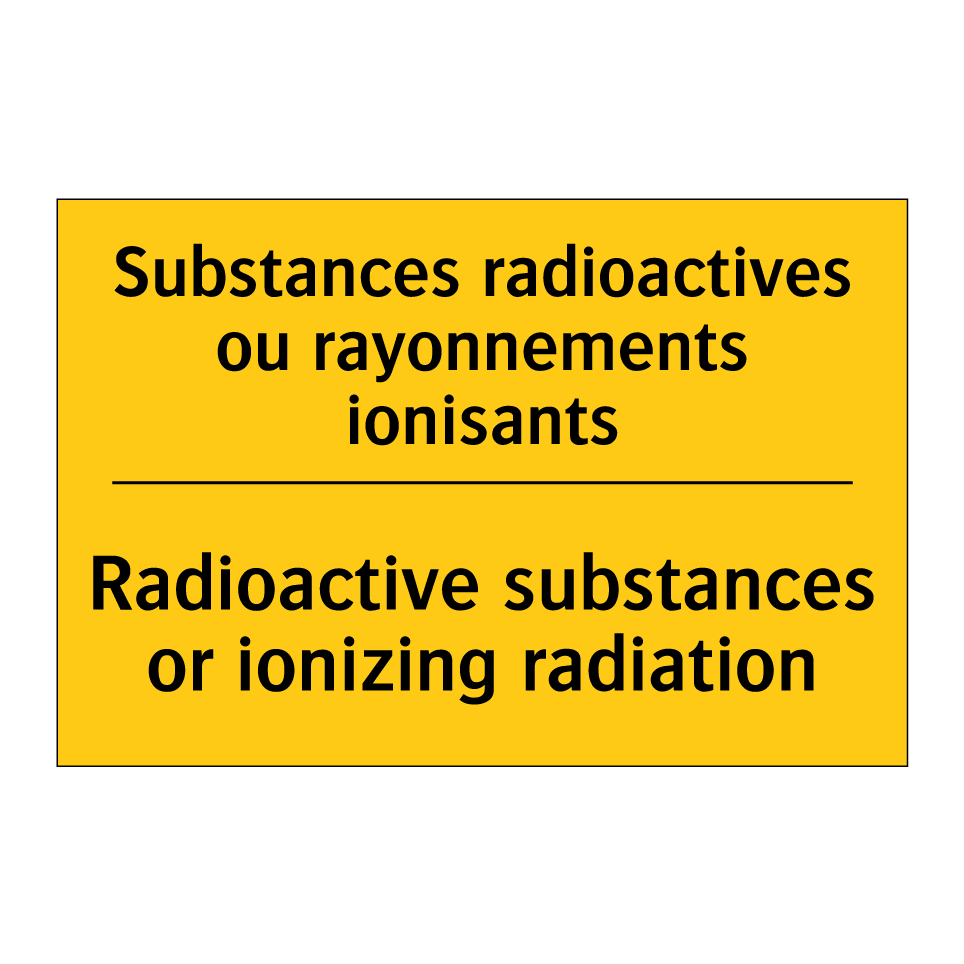 Substances radioactives ou rayonnements /.../ - Radioactive substances or ionizing /.../