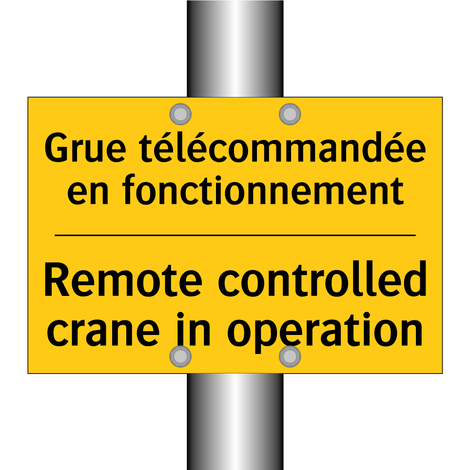Grue télécommandée en fonctionnement /.../ - Remote controlled crane in operation /.../