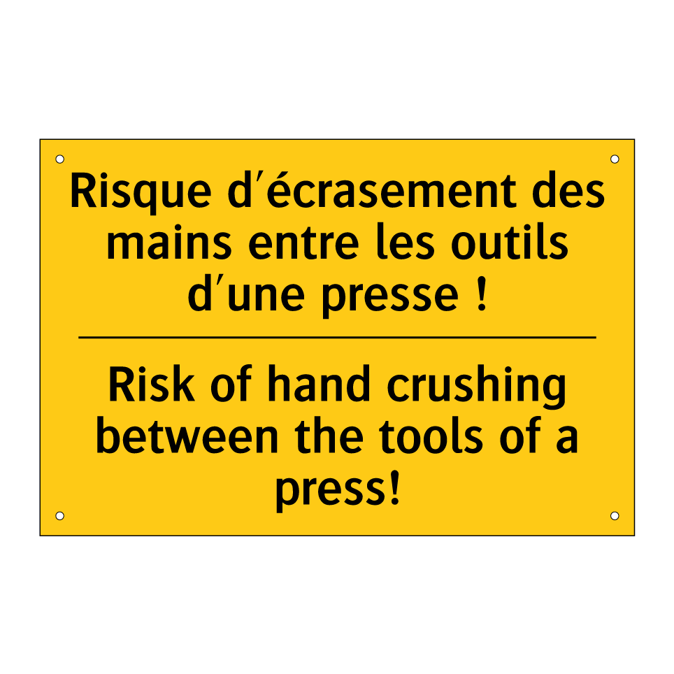 Risque d'écrasement des mains /.../ - Risk of hand crushing between /.../