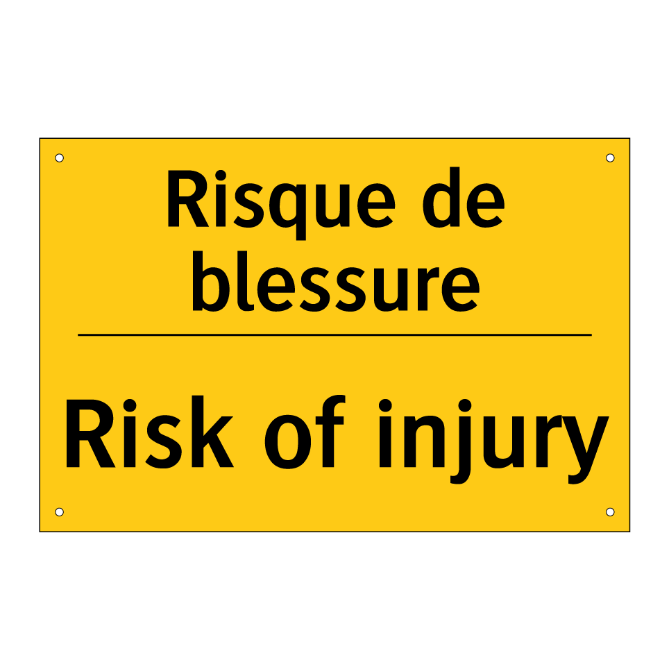 Risque de blessure - Risk of injury