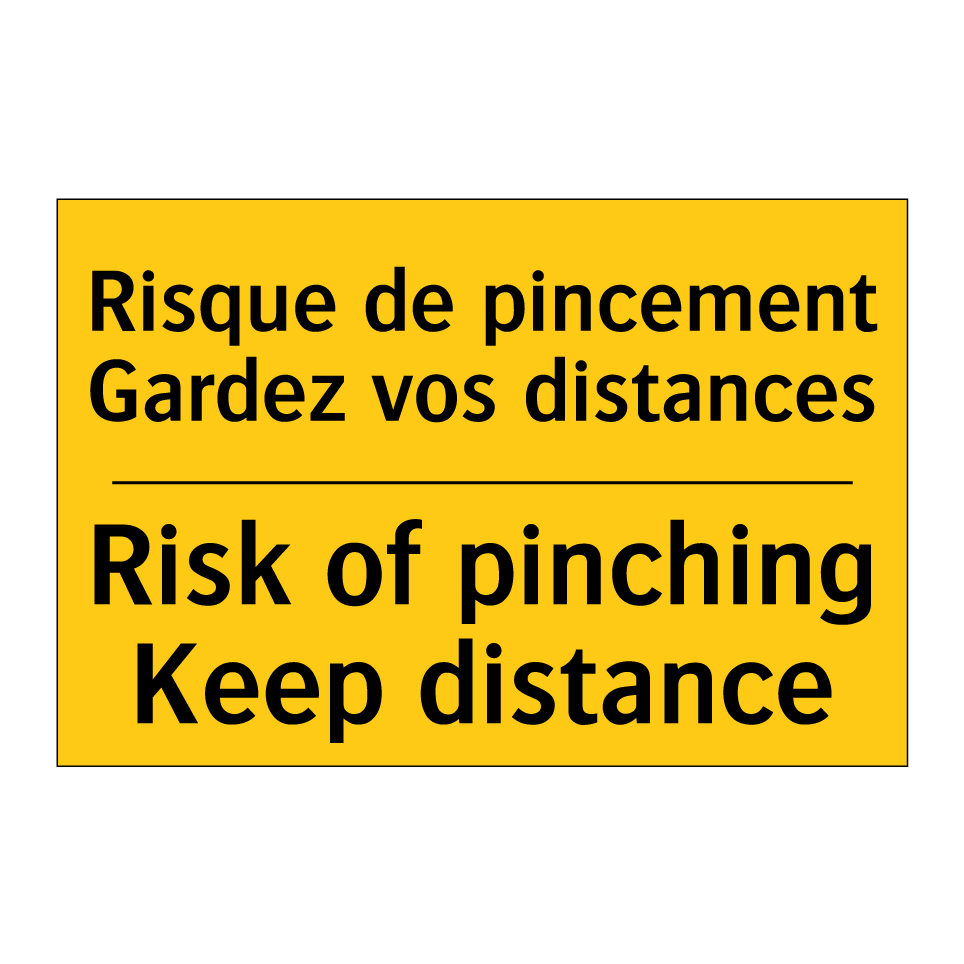 Risque de pincement Gardez vos /.../ - Risk of pinching Keep distance