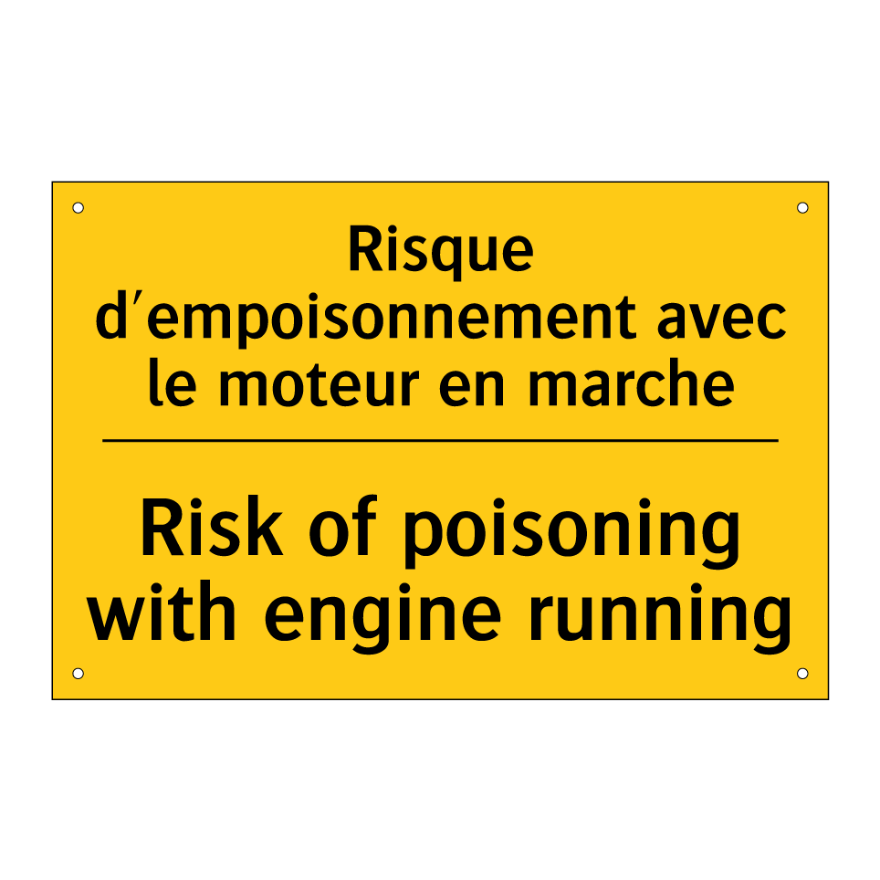 Risque d'empoisonnement avec le /.../ - Risk of poisoning with engine /.../