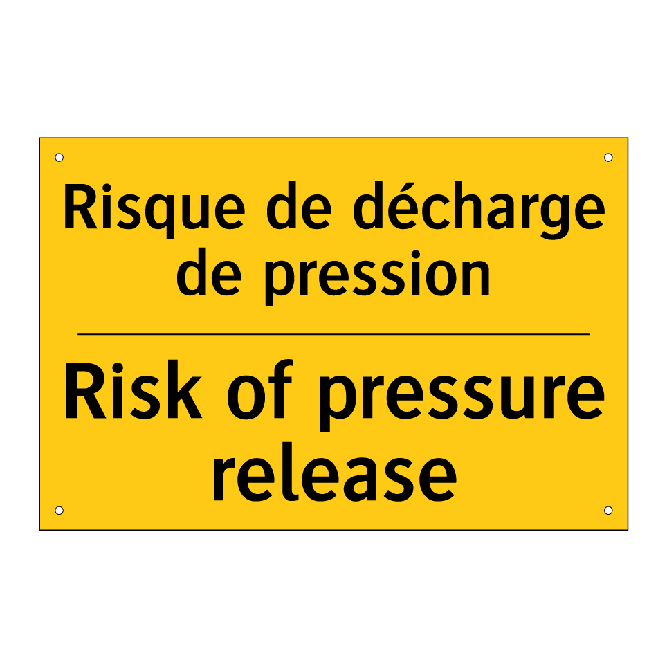 Risque de décharge de pression - Risk of pressure release