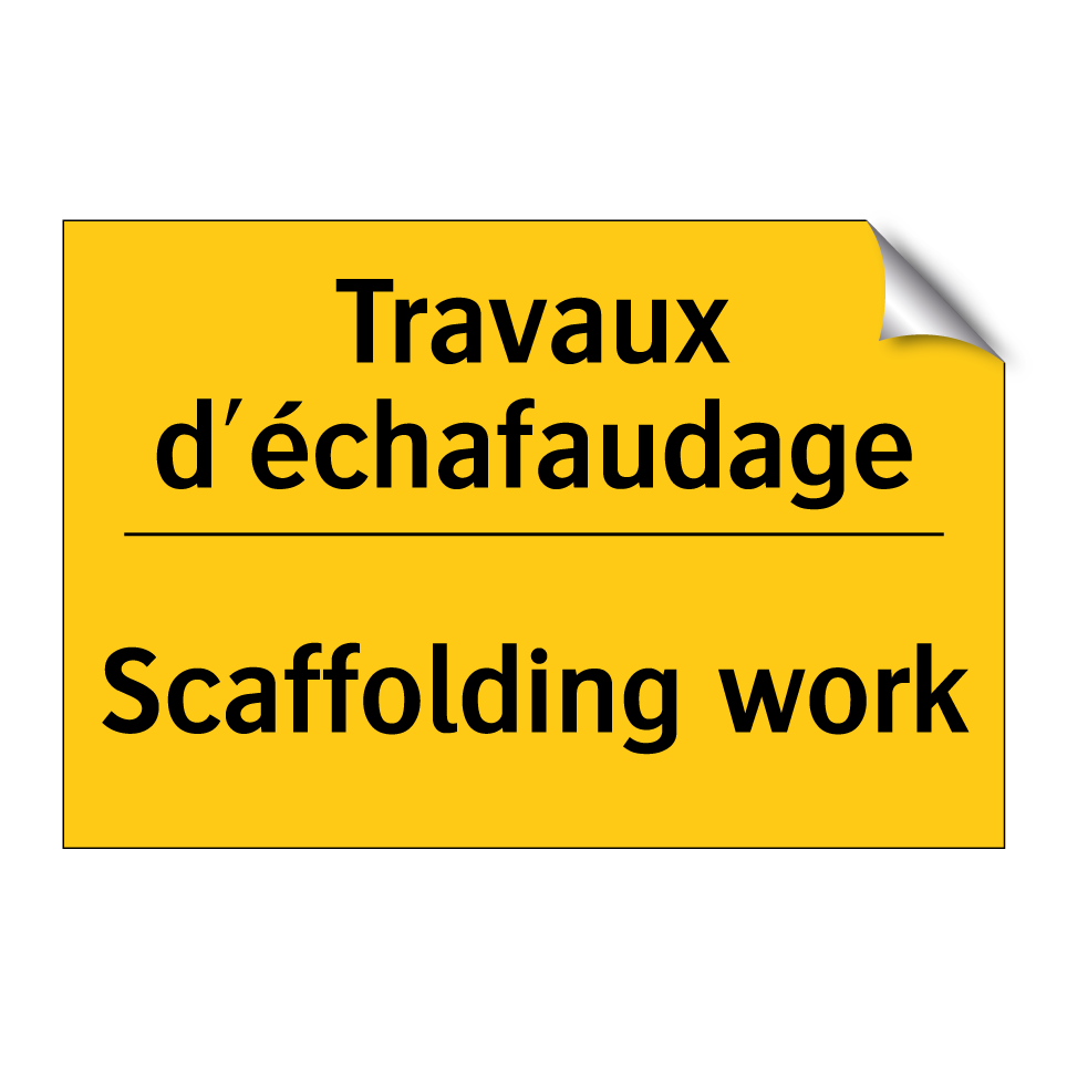 Travaux d'échafaudage - Scaffolding work