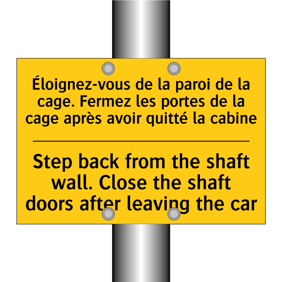 Éloignez-vous de la paroi de la /.../ - Step back from the shaft wall. /.../