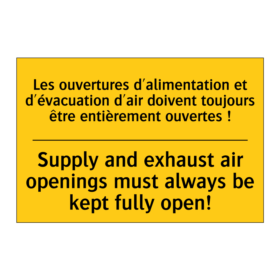 Les ouvertures d'alimentation /.../ - Supply and exhaust air openings /.../