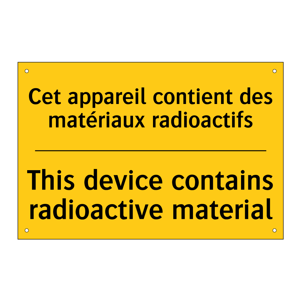 Cet appareil contient des matériaux /.../ - This device contains radioactive /.../