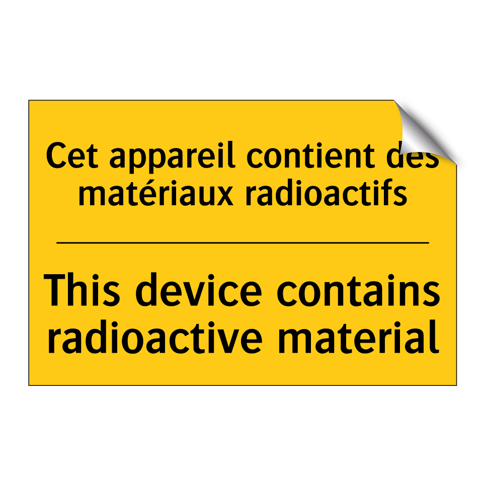 Cet appareil contient des matériaux /.../ - This device contains radioactive /.../