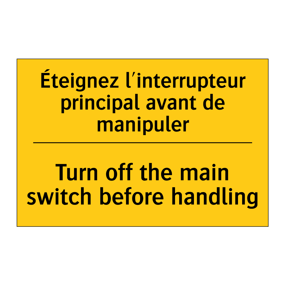 Éteignez l'interrupteur principal /.../ - Turn off the main switch before /.../
