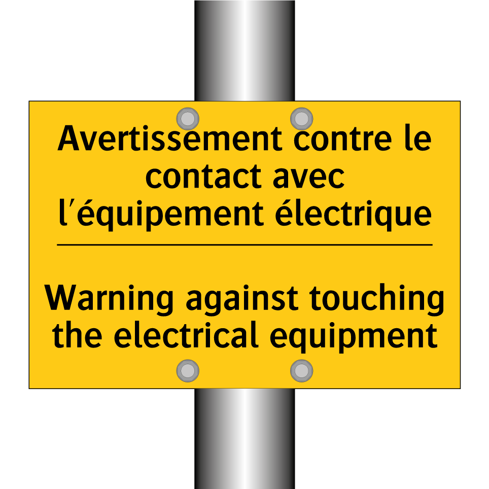 Avertissement contre le contact /.../ - Warning against touching the electrical /.../