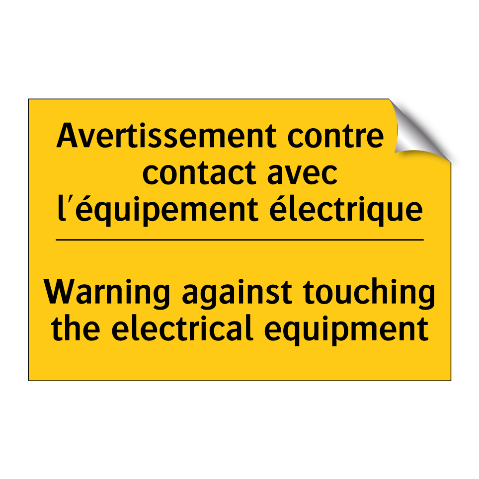 Avertissement contre le contact /.../ - Warning against touching the electrical /.../