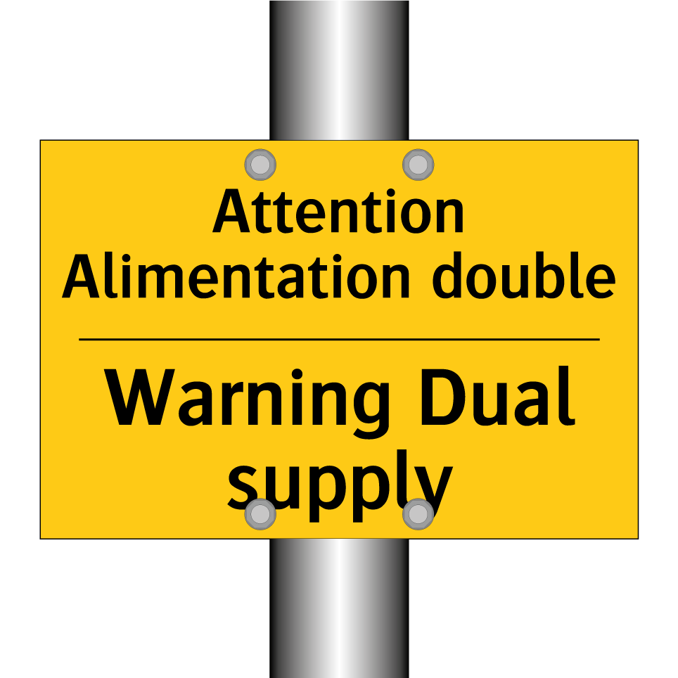 Attention Alimentation double - Warning Dual supply