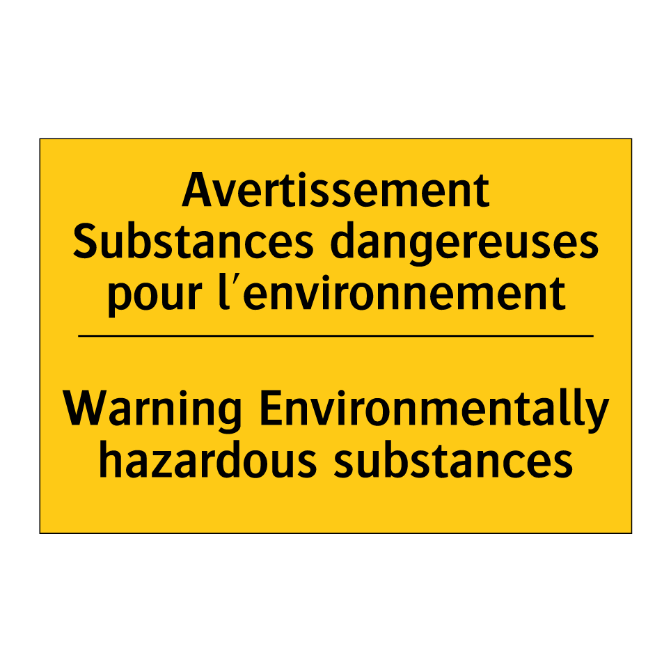 Avertissement Substances dangereuses /.../ - Warning Environmentally hazardous /.../