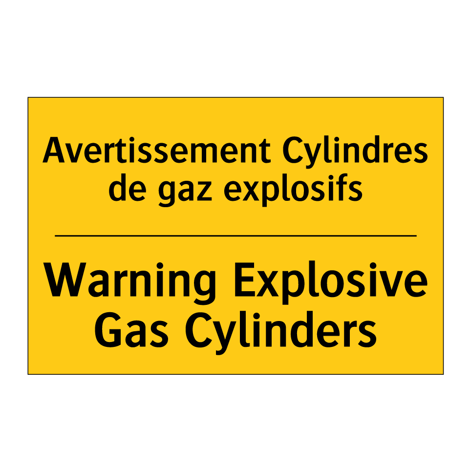 Avertissement Cylindres de gaz /.../ - Warning Explosive Gas Cylinders /.../