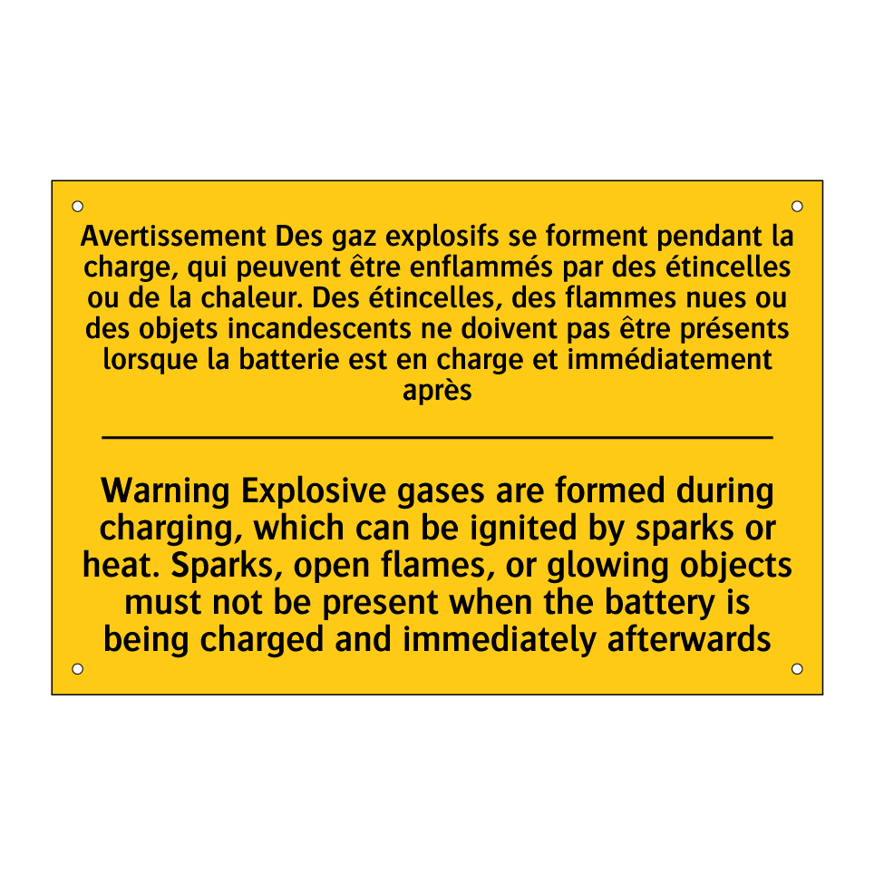 Avertissement Des gaz explosifs /.../ - Warning Explosive gases are formed /.../