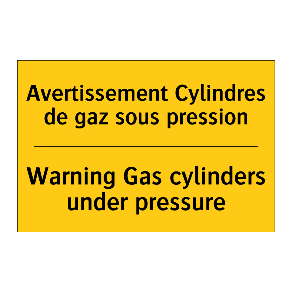 Avertissement Cylindres de gaz /.../ - Warning Gas cylinders under pressure /.../