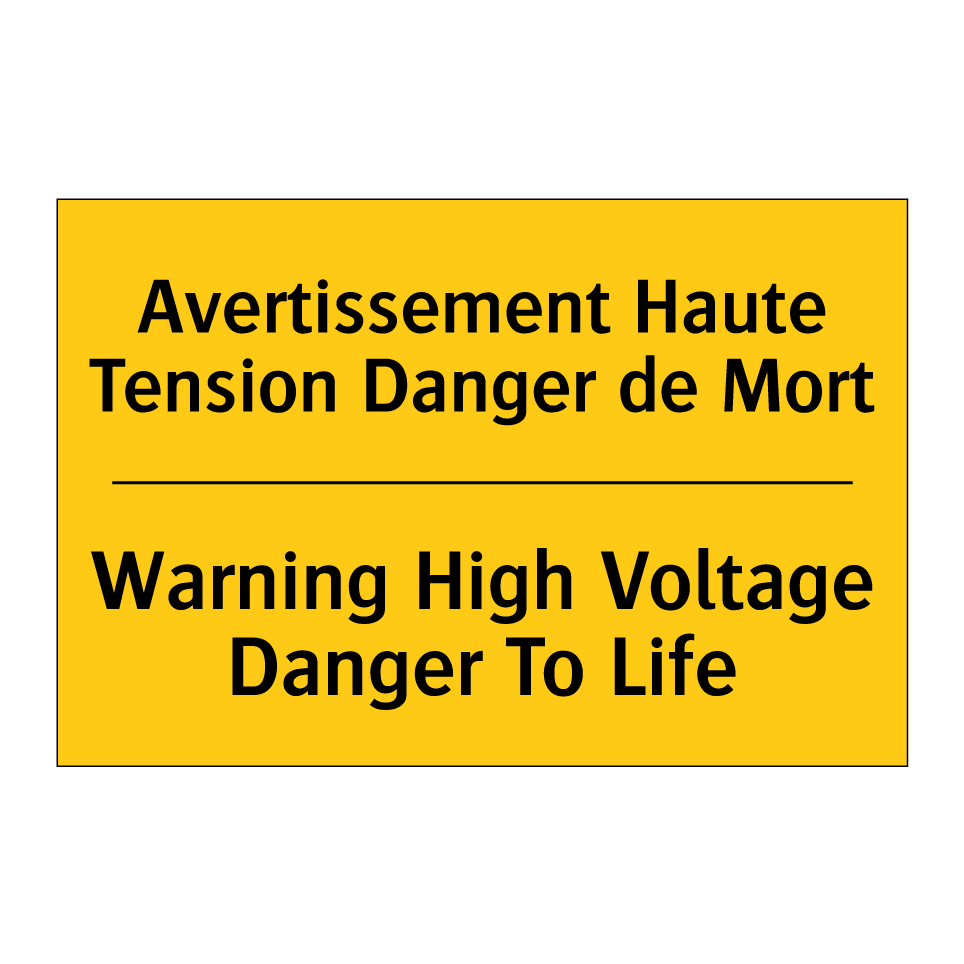 Avertissement Haute Tension Danger /.../ - Warning High Voltage Danger To /.../
