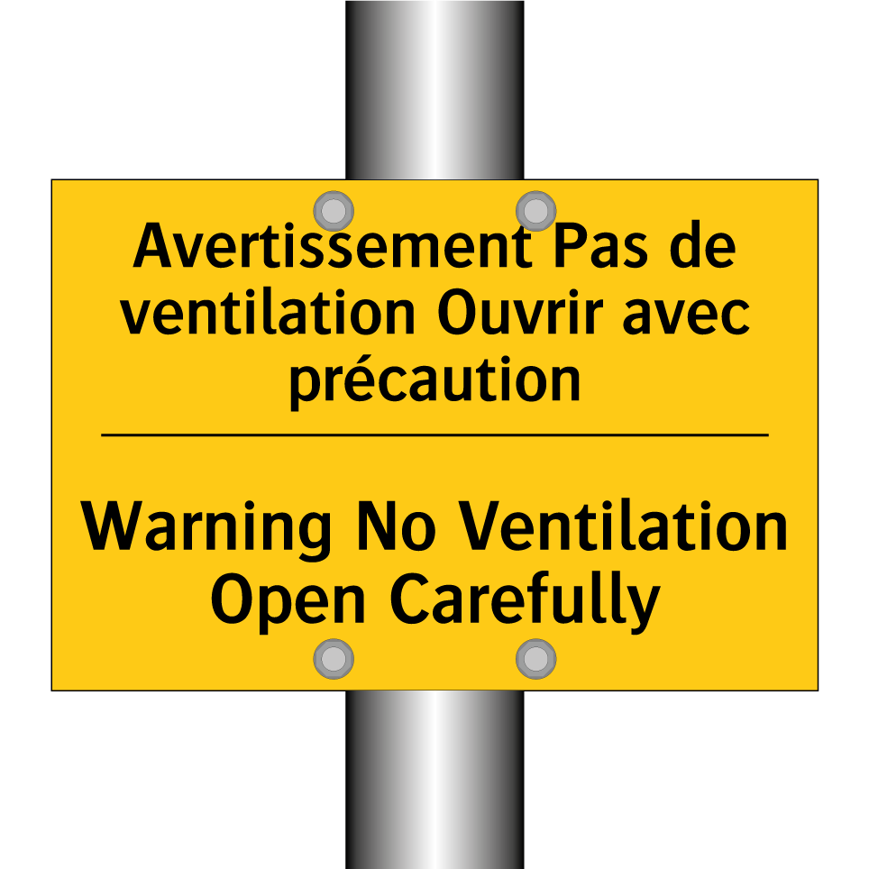 Avertissement Pas de ventilation /.../ - Warning No Ventilation Open Carefully /.../