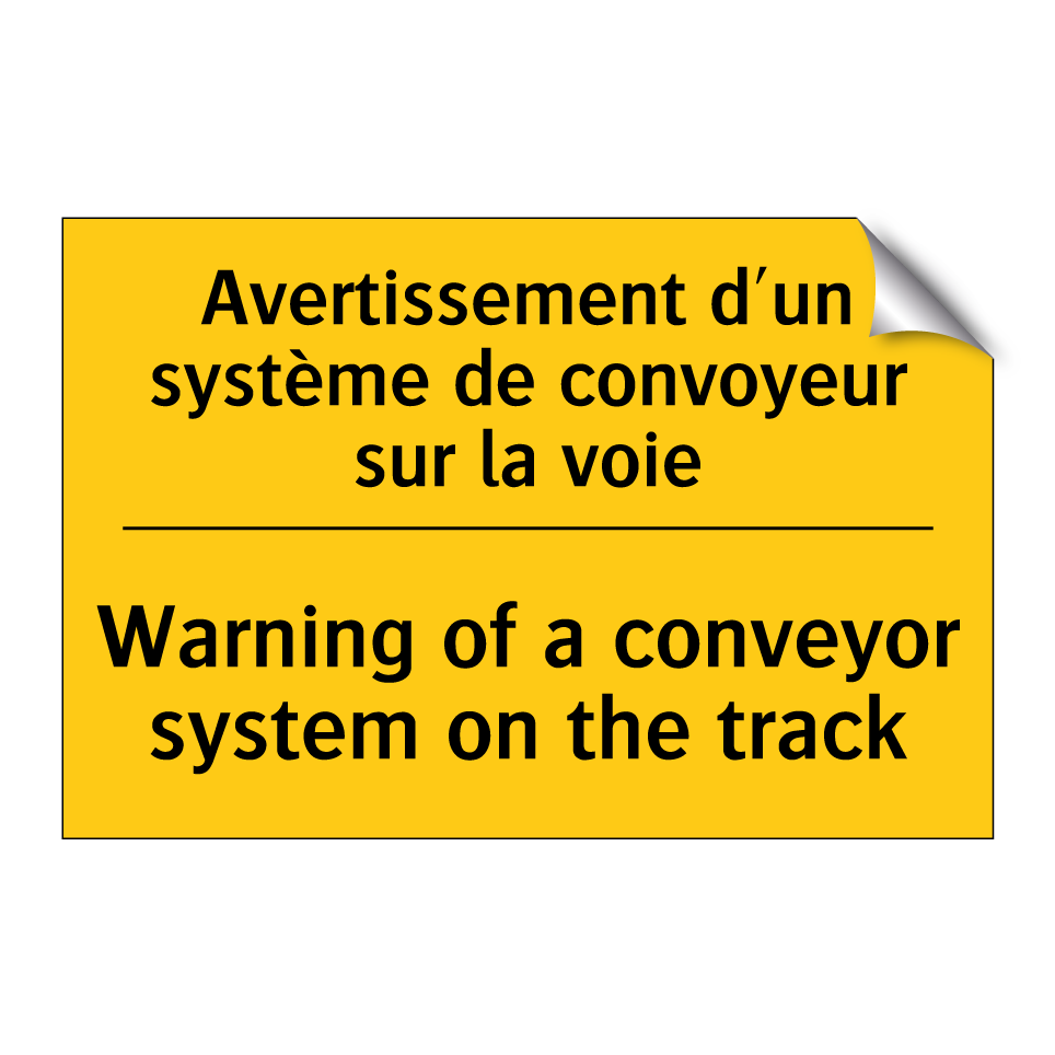 Avertissement d'un système de /.../ - Warning of a conveyor system on /.../