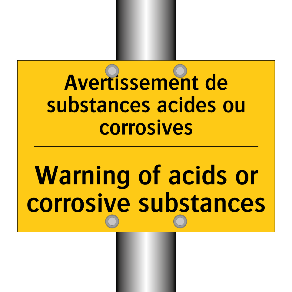 Avertissement de substances acides /.../ - Warning of acids or corrosive /.../
