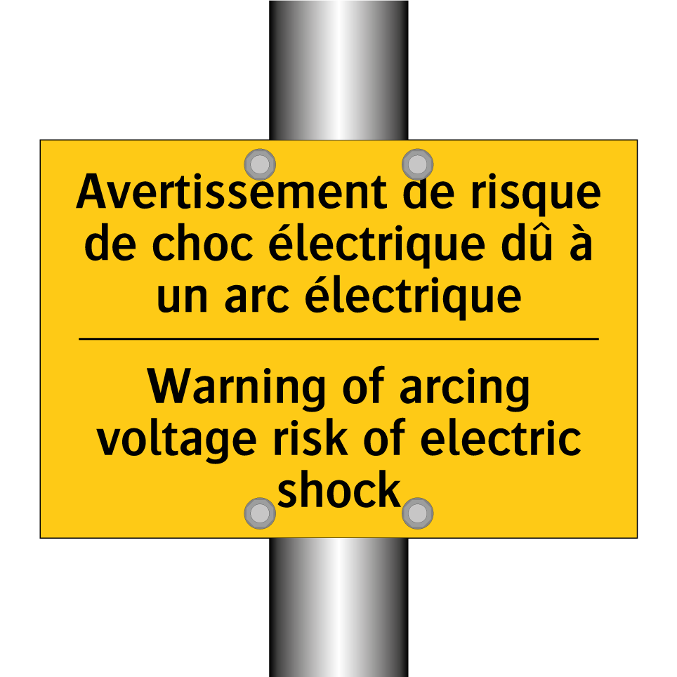 Avertissement de risque de choc /.../ - Warning of arcing voltage risk /.../