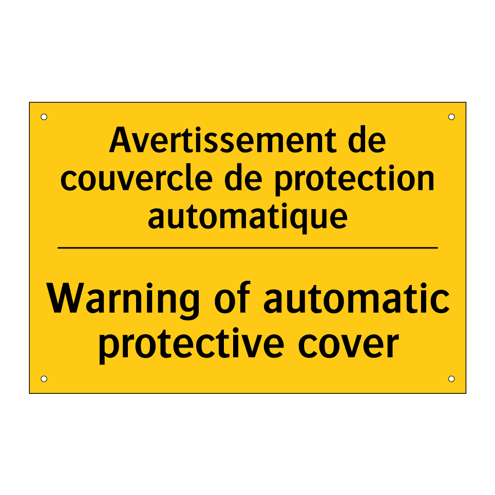 Avertissement de couvercle de /.../ - Warning of automatic protective /.../
