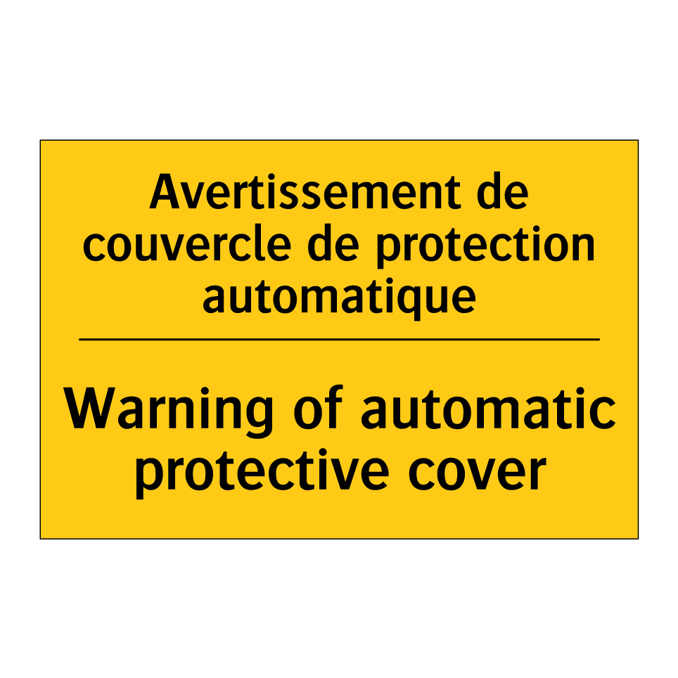 Avertissement de couvercle de /.../ - Warning of automatic protective /.../