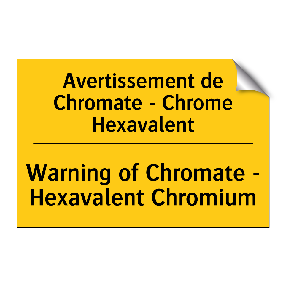 Avertissement de Chromate - Chrome /.../ - Warning of Chromate - Hexavalent /.../