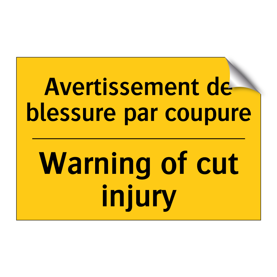 Avertissement de blessure par /.../ - Warning of cut injury