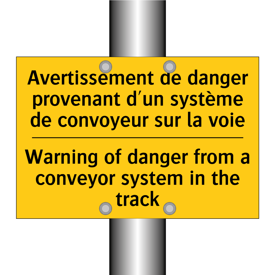Avertissement de danger provenant /.../ - Warning of danger from a conveyor /.../