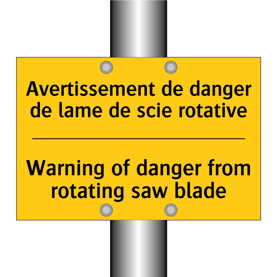 Avertissement de danger de lame /.../ - Warning of danger from rotating /.../