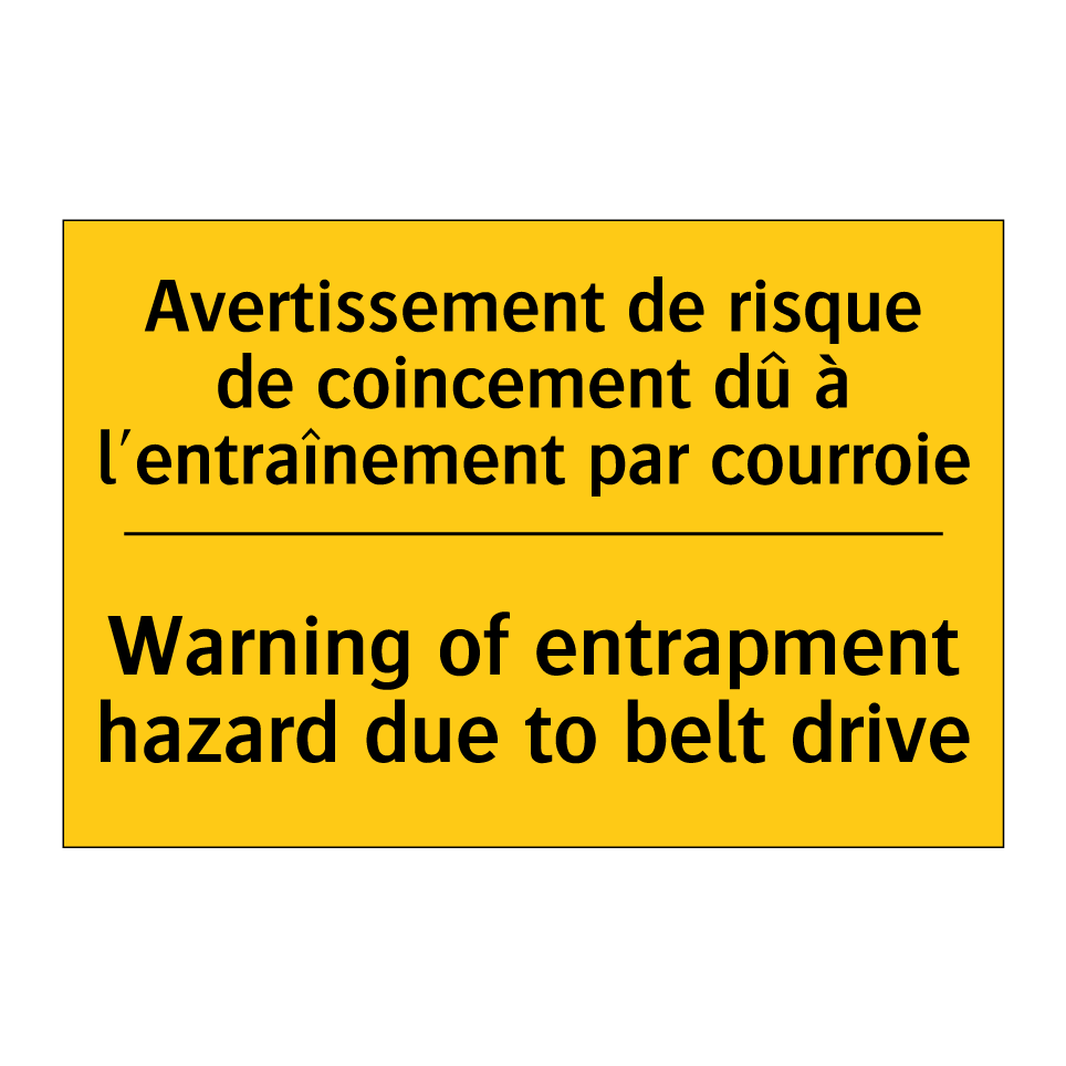 Avertissement de risque de coincement /.../ - Warning of entrapment hazard due /.../