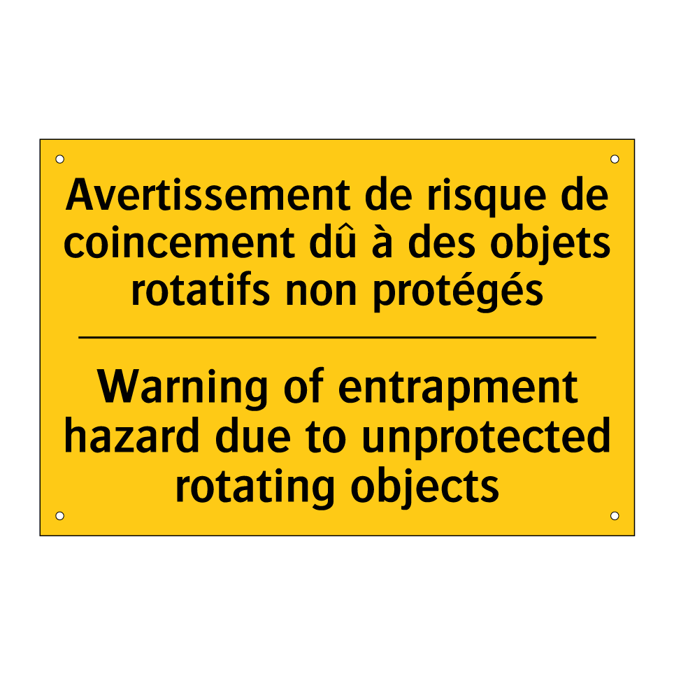 Avertissement de risque de coincement /.../ - Warning of entrapment hazard due /.../