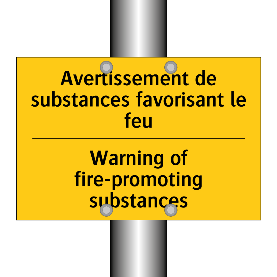Avertissement de substances favorisant /.../ - Warning of fire-promoting substances /.../