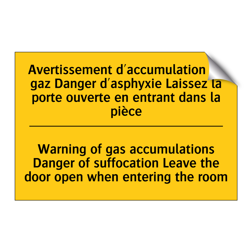 Avertissement d'accumulation de /.../ - Warning of gas accumulations Danger /.../