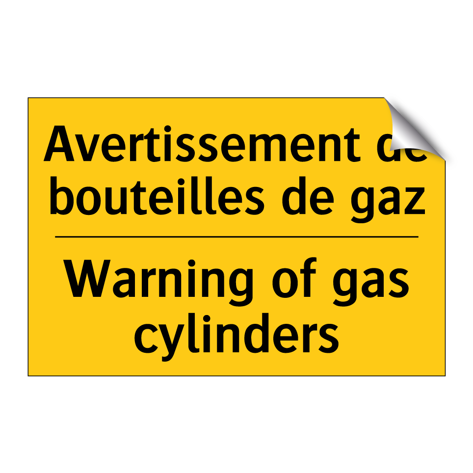 Avertissement de bouteilles de /.../ - Warning of gas cylinders