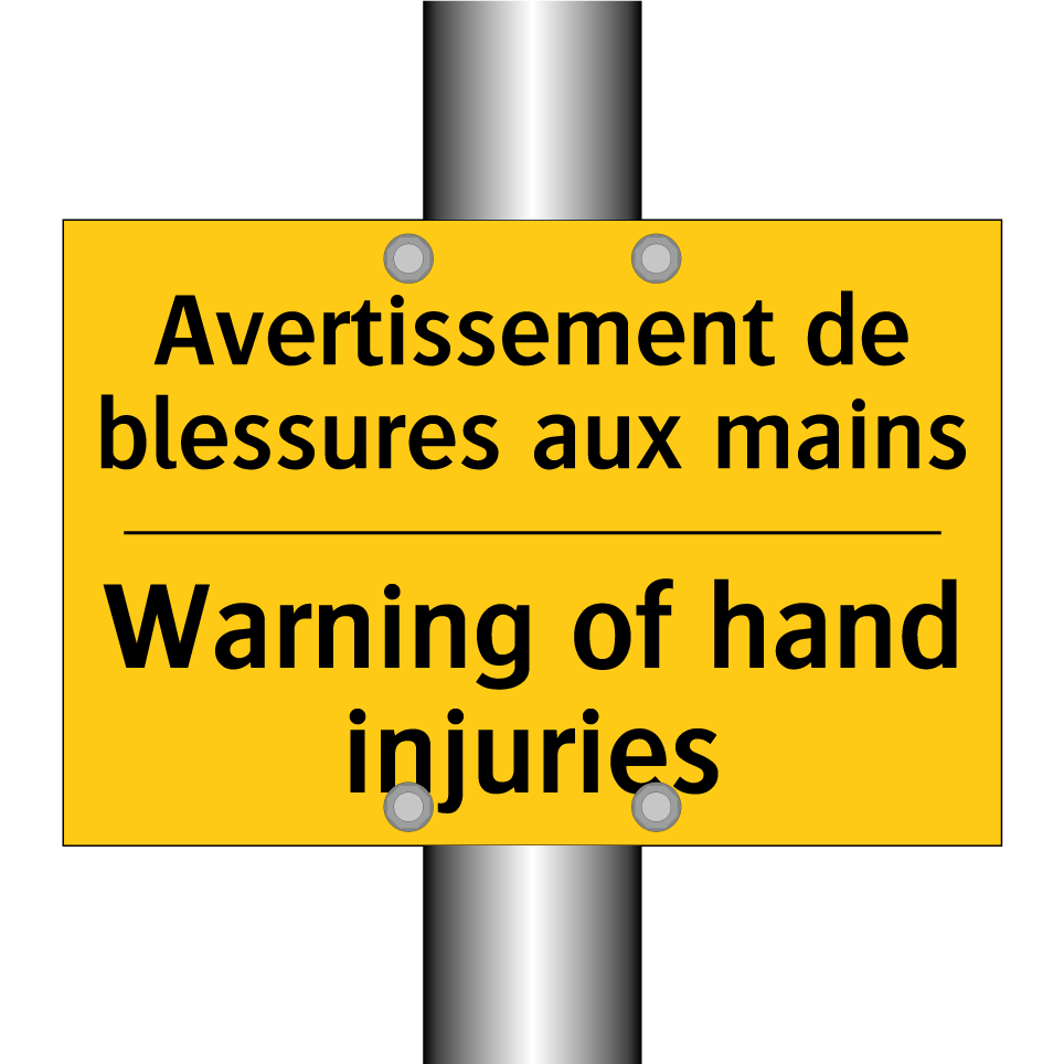 Avertissement de blessures aux /.../ - Warning of hand injuries