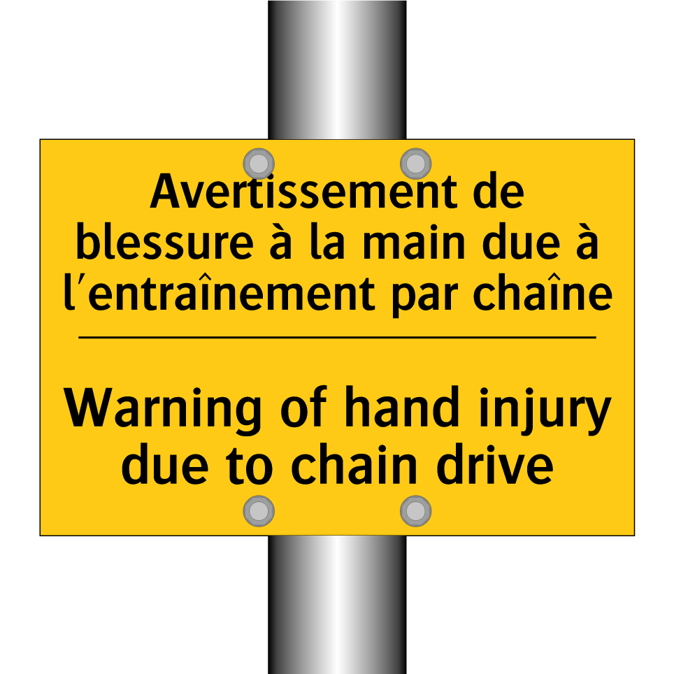 Avertissement de blessure à la /.../ - Warning of hand injury due to /.../