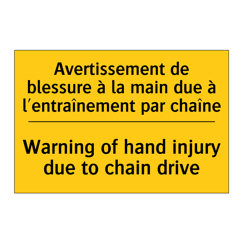 Avertissement de blessure à la /.../ - Warning of hand injury due to /.../