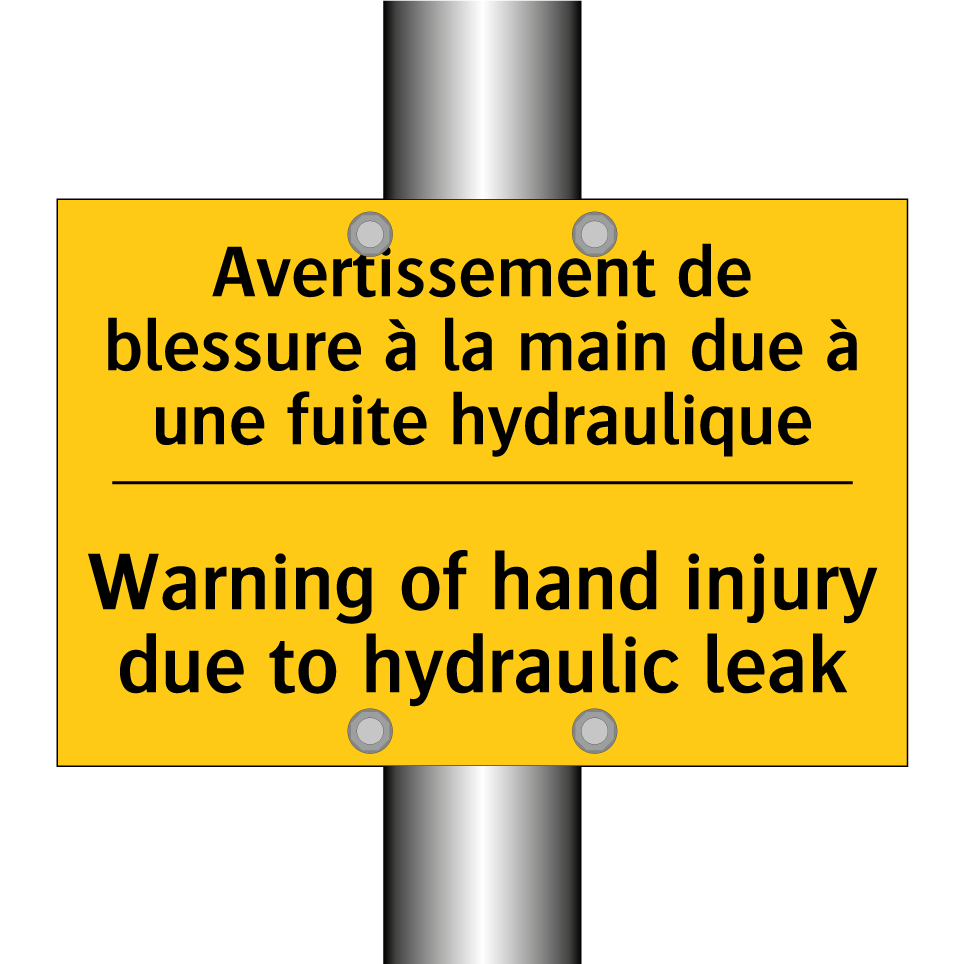 Avertissement de blessure à la /.../ - Warning of hand injury due to /.../