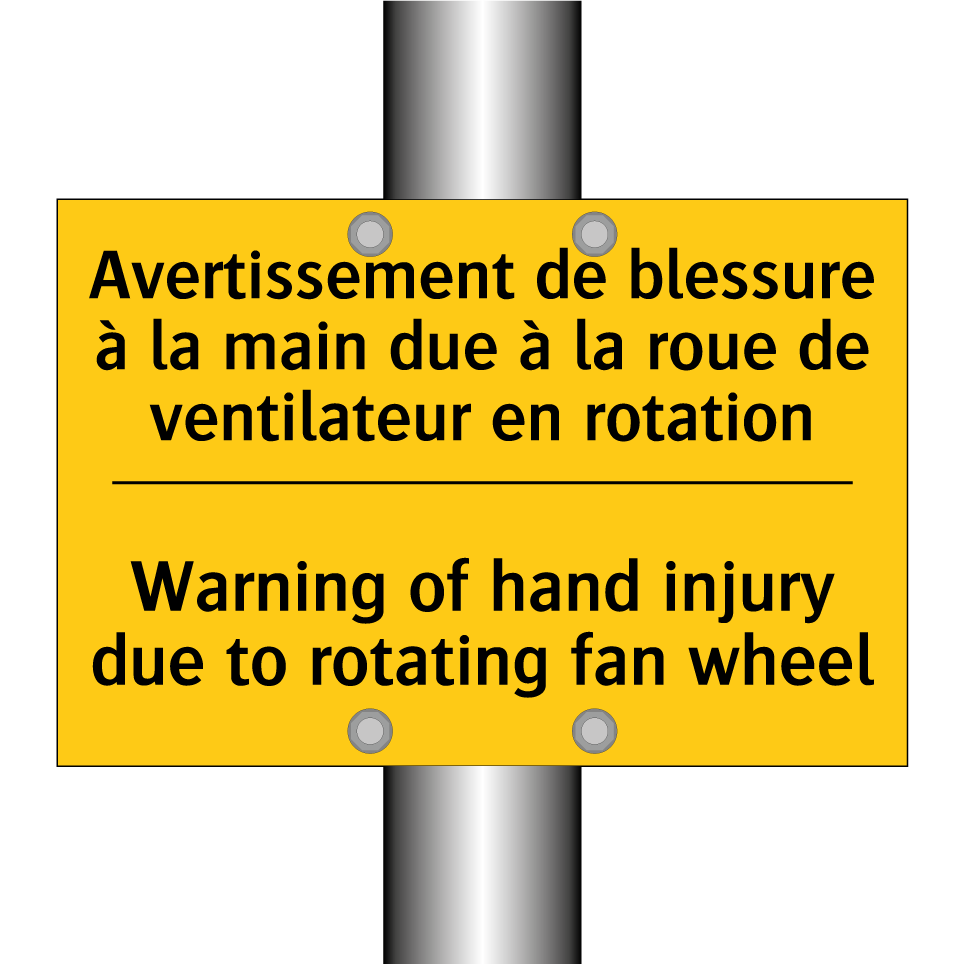 Avertissement de blessure à la /.../ - Warning of hand injury due to /.../