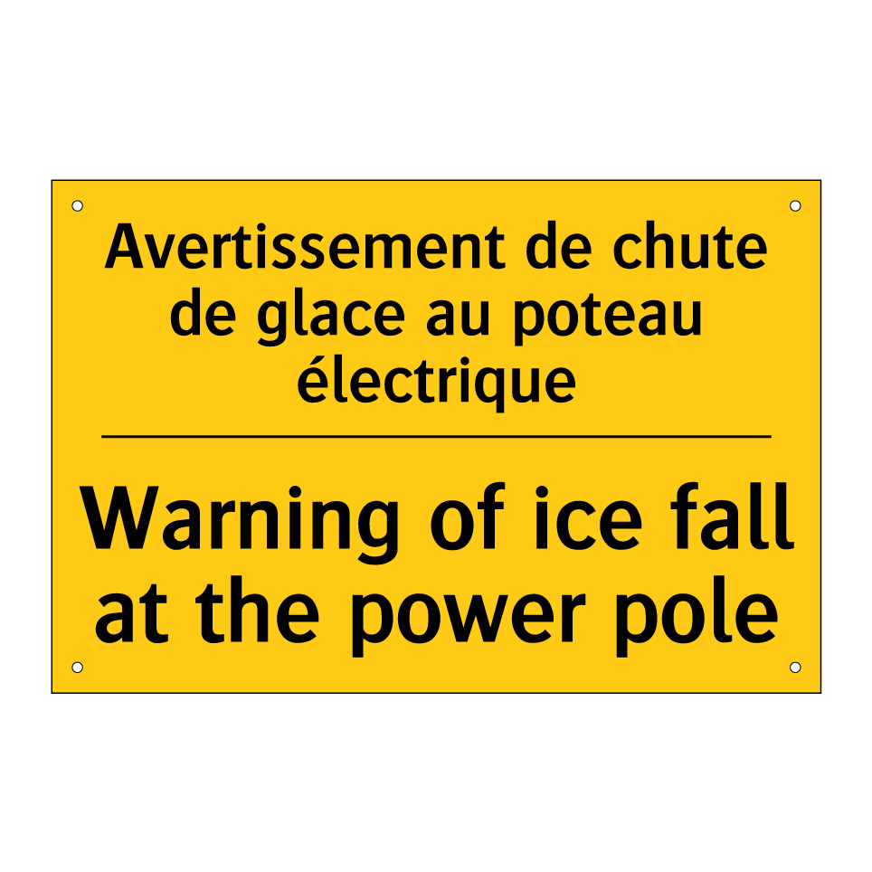 Avertissement de chute de glace /.../ - Warning of ice fall at the power /.../