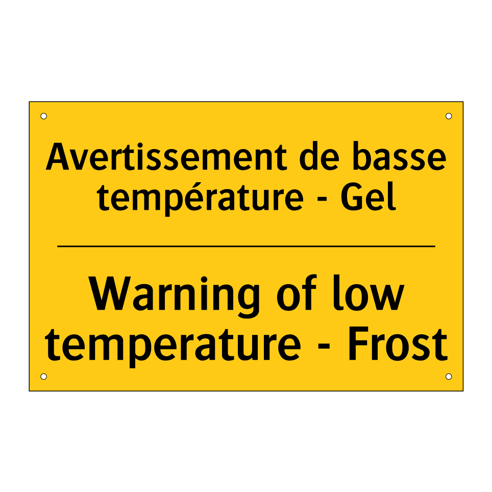 Avertissement de basse température /.../ - Warning of low temperature - Frost /.../