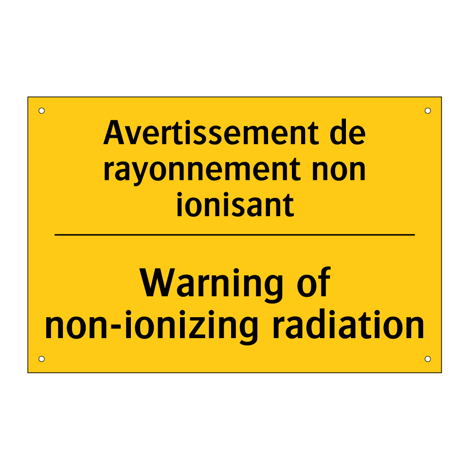 Avertissement de rayonnement non /.../ - Warning of non-ionizing radiation /.../